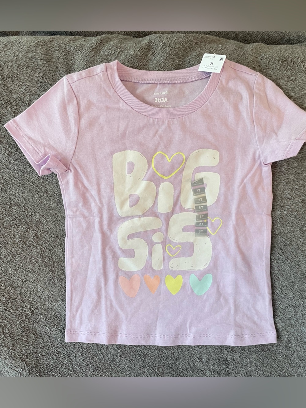 Carter's Light Pink 'Big Sis' Graphic Short Sleeve Tee